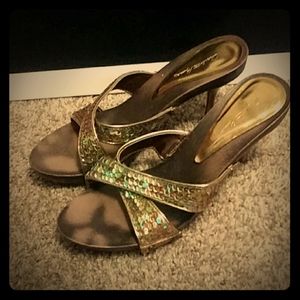 Charlotte Russe Gold Sequin High Heels